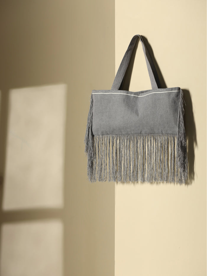 Rectangular bag in linen