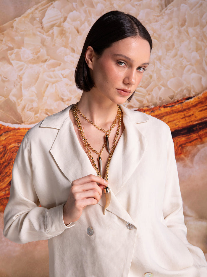 Necklace with XL horn pendant