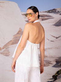 Halter blouse in linen