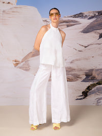 Halter blouse in linen