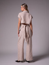 Women's shirt with kimono sleeves in linen