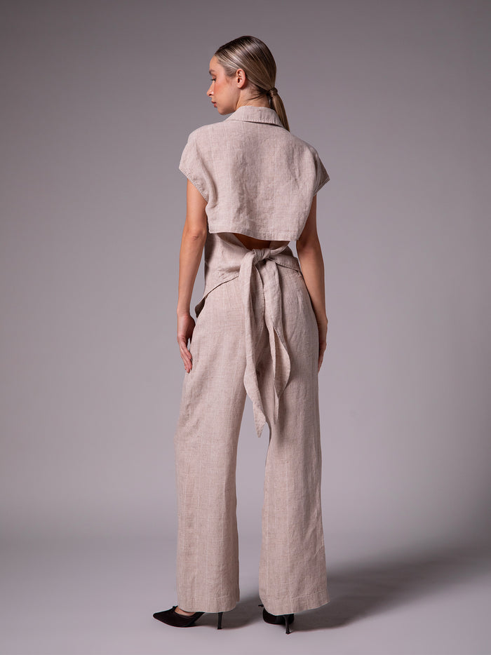 Women's shirt with kimono sleeves in linen