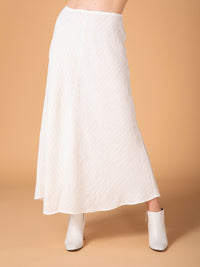 "A" line skirt with cuts in linen