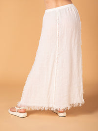 Frayed skirt in linen