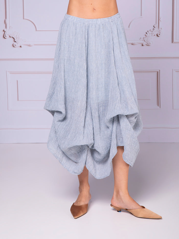 Balloon skirt with drawstrings in linen