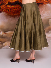 Skirt with contrasting edges in linen