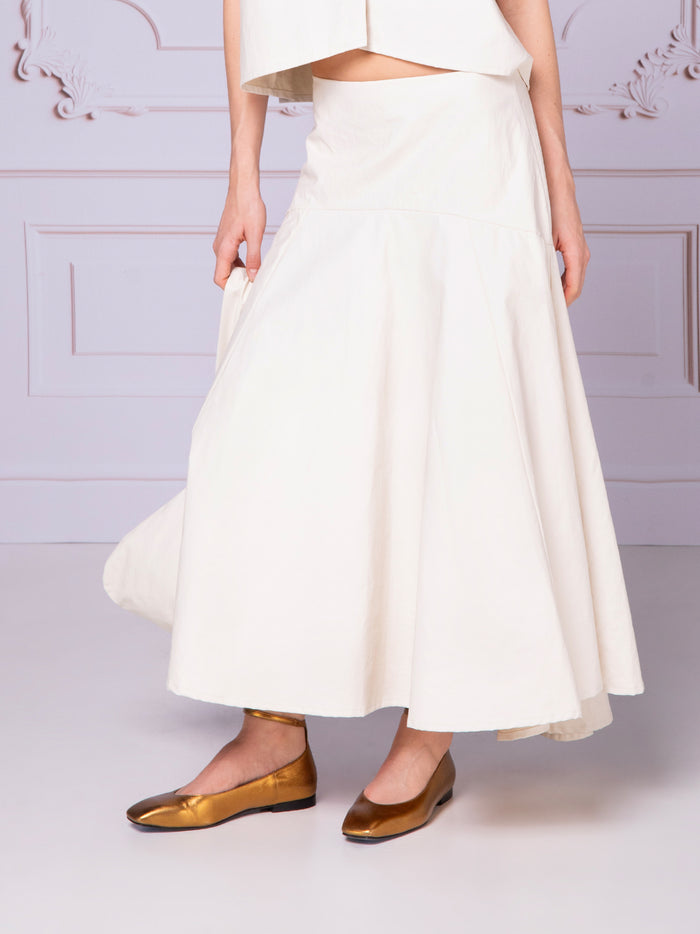 Petal cut skirt in linen