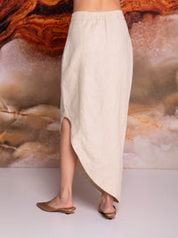 Pencil skirt with panels in linen