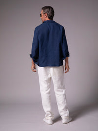 Tailored-sleeve shirt in linen