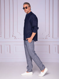 Men's shirt with Nehru collar in linen