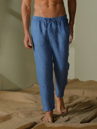 Jogger pants in linen