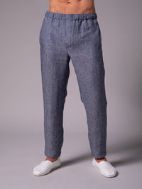 Men's pants with drawstrings in linen