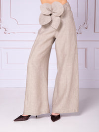 Pants with belt in linen