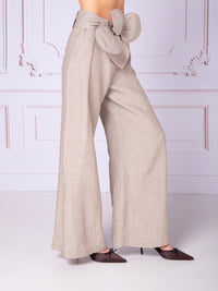 Pants with belt in linen