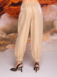 Wrap-style pants with a front knot in linen