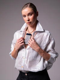 "Quartz" necklace with resin charm