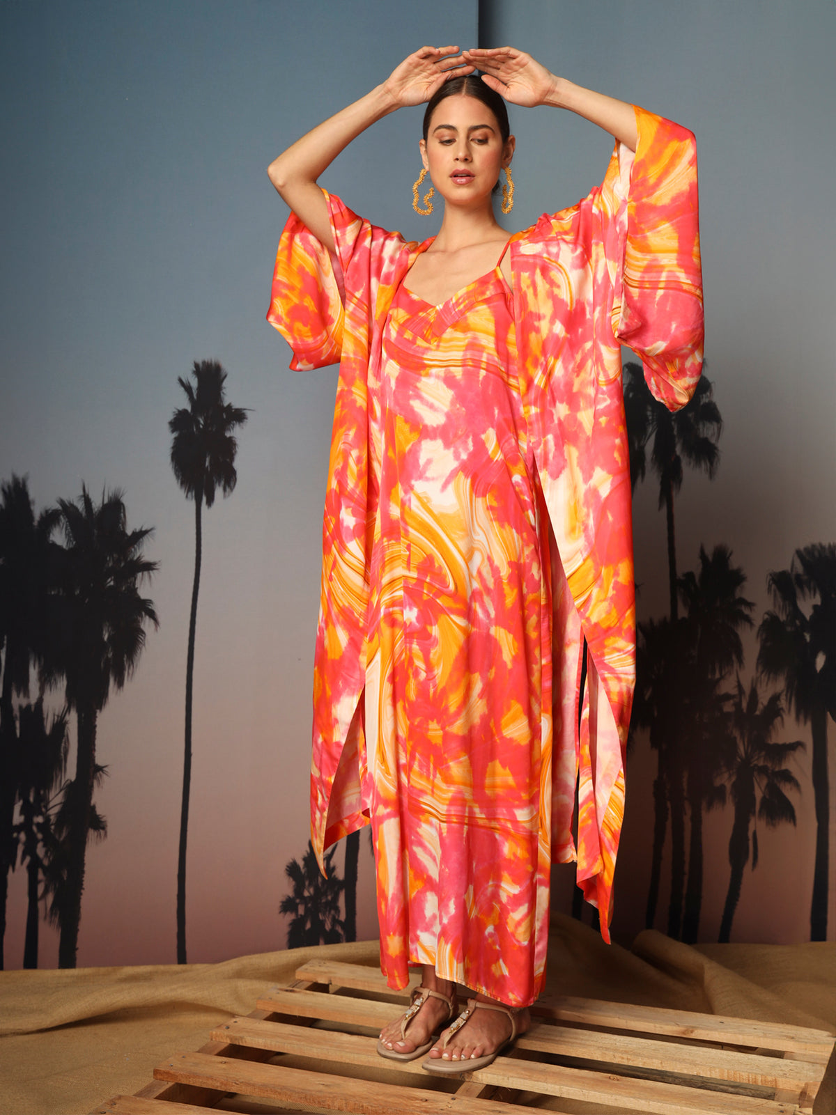 Long kimono in viscose