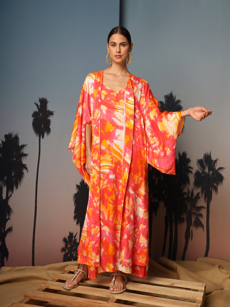 Long kimono in viscose