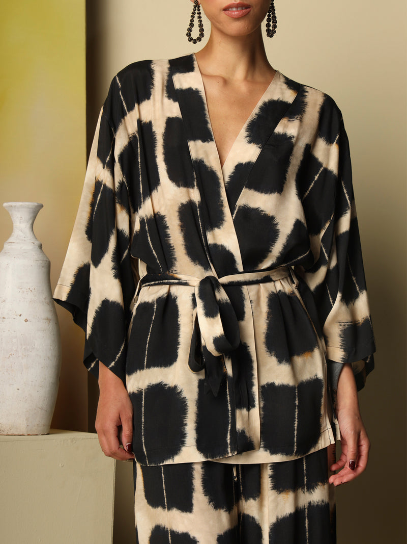 Short kimono in viscose