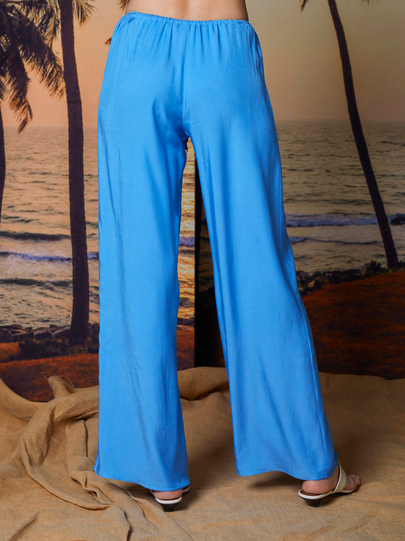 Low waist pants in viscose