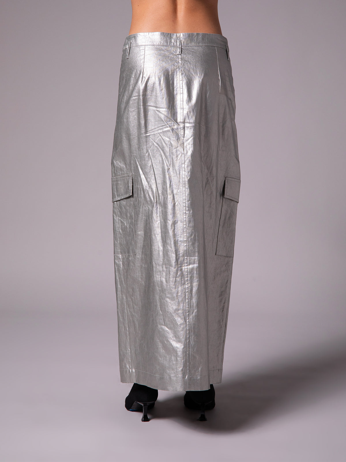 Pencil skirt in metallic linen