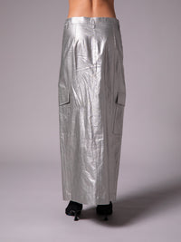 Pencil skirt in metallic linen